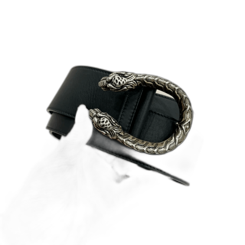 Gucci gucci black silver belt with snake buckle Size ONE SIZE - 1 Thumbnail