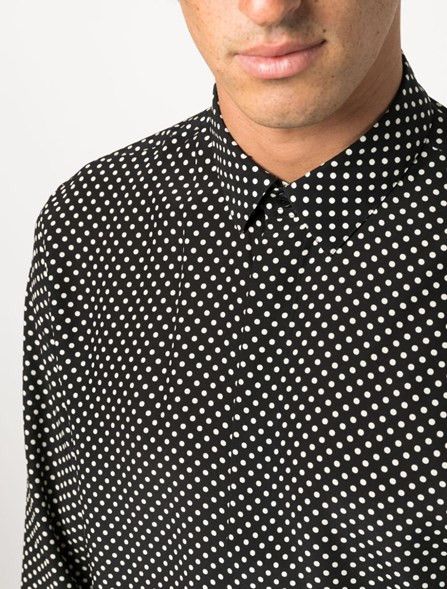 Saint Laurent Paris o1s1wg110425 646850 Shirt in Dotted Crepe De Chine Size US M / EU 48-50 / 2 - 3 Thumbnail