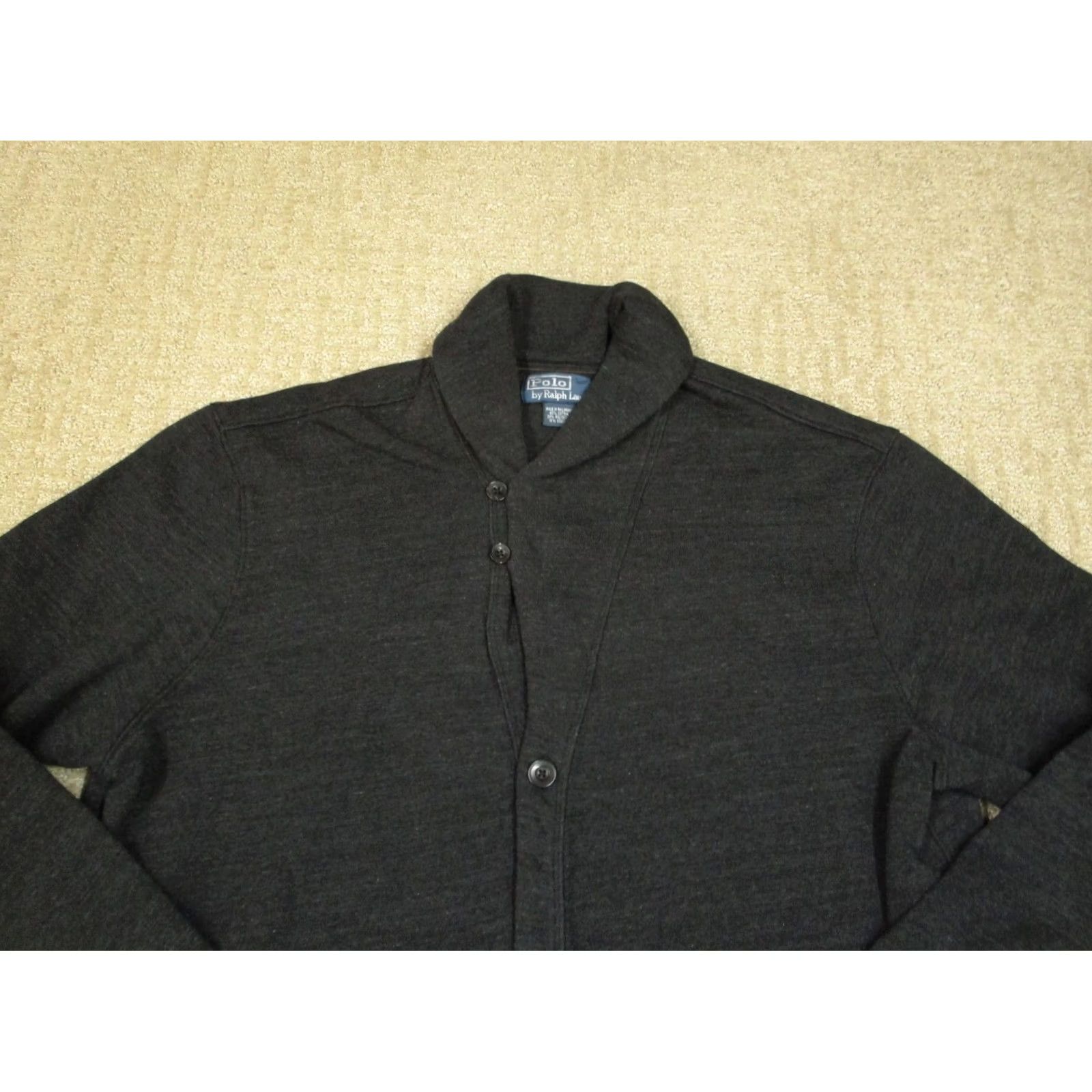 Polo Ralph Lauren Polo Ralph Lauren Cardigan XXL Gray Shawl Collar Button Up Sweater Preppy Pocket Mens Size US XXL / EU 58 / 5 - 2 Thumbnail