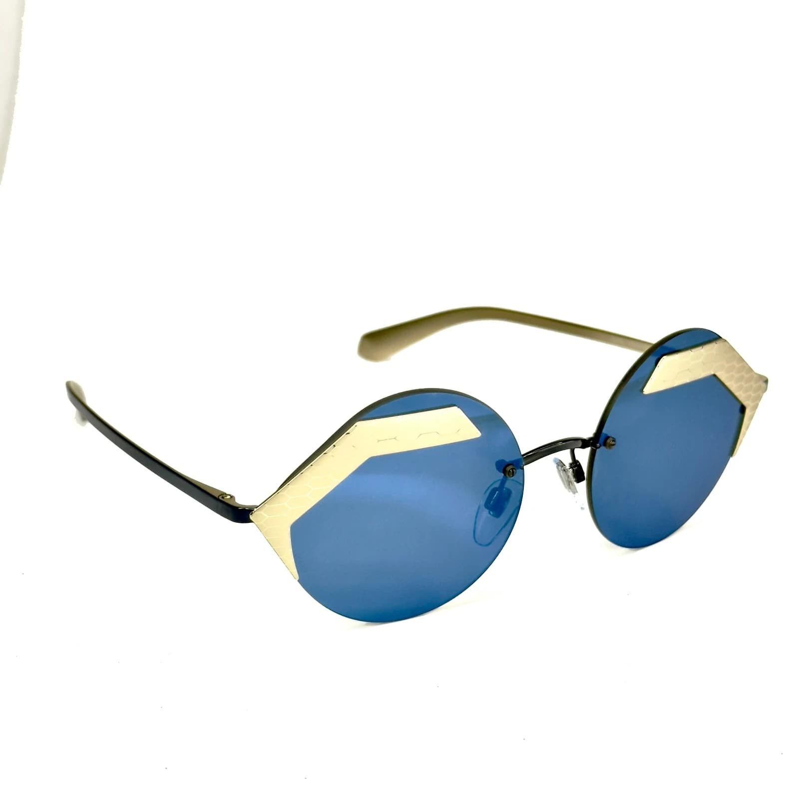 Bvlgari BVLGARI BV6089 6089 SERPENTEYES Gold Blue Round Sunglasses Size ONE SIZE - 6 Thumbnail