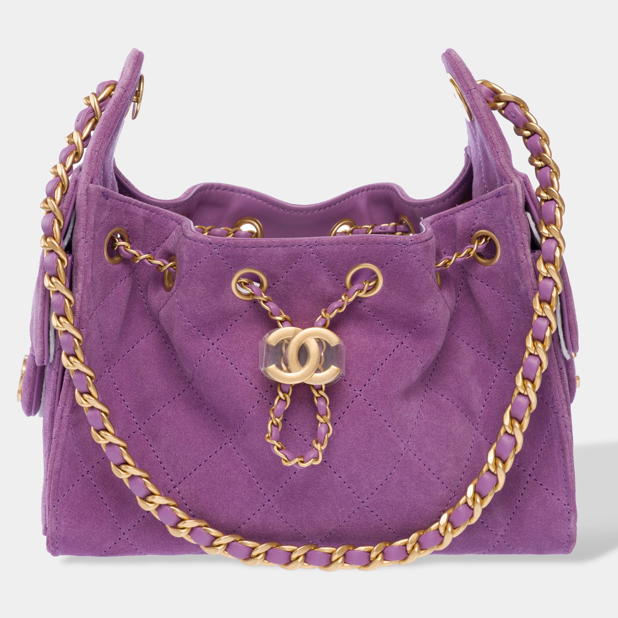 Chanel 25 bag in purple leather