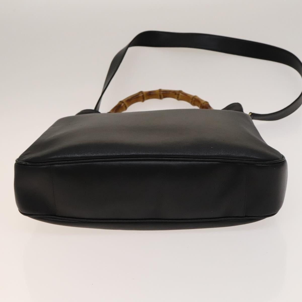 Gucci GUCCI Bamboo Shoulder Bag Leather Black Gold 001 1998 001 Size ONE SIZE - 11 Thumbnail