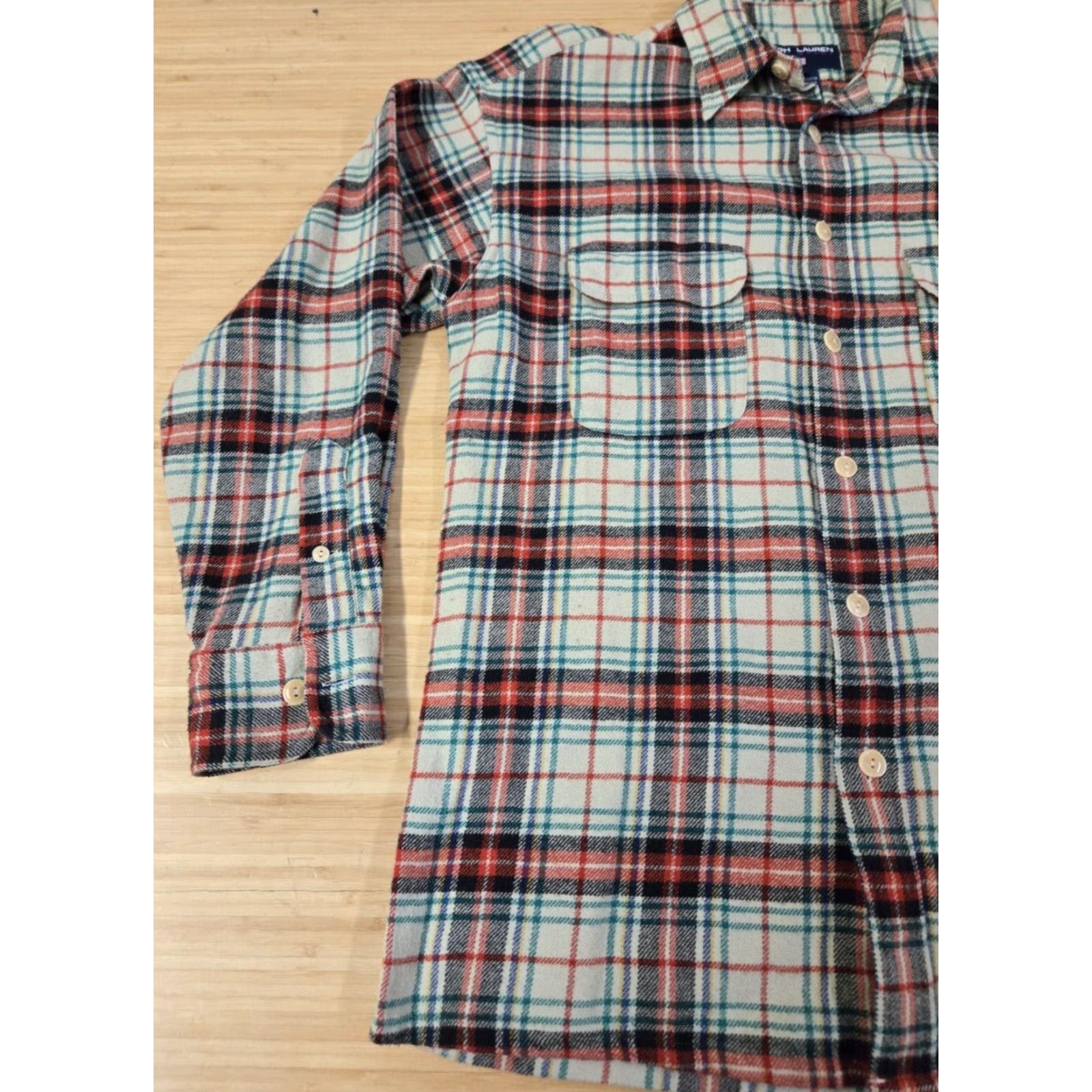 Polo Ralph Lauren VINTAGE Ralph Lauren Polo SPORT Green Tartan Plaid Shirt Blouse Long Sleeve Size 6 Womens Size M / US 6-8 / IT 42-44 - 4 Thumbnail