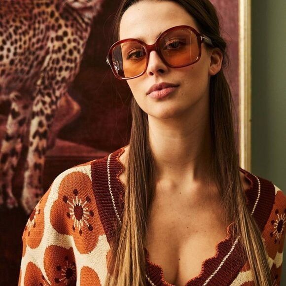 Tom Ford Tom Ford Hanley FT1034 45E Brown Square Frame  display picture 1