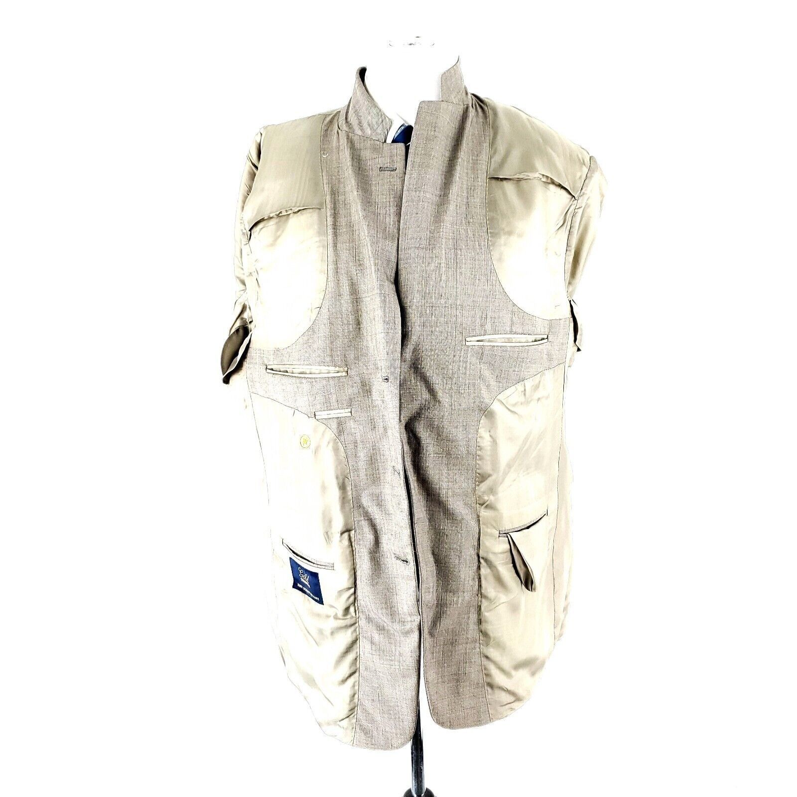 Hart Schaffner Marx Hart Schaffner Marx Gold Trumpeter Wool 3 Button Blazer 44R Size 44R - 9 Thumbnail