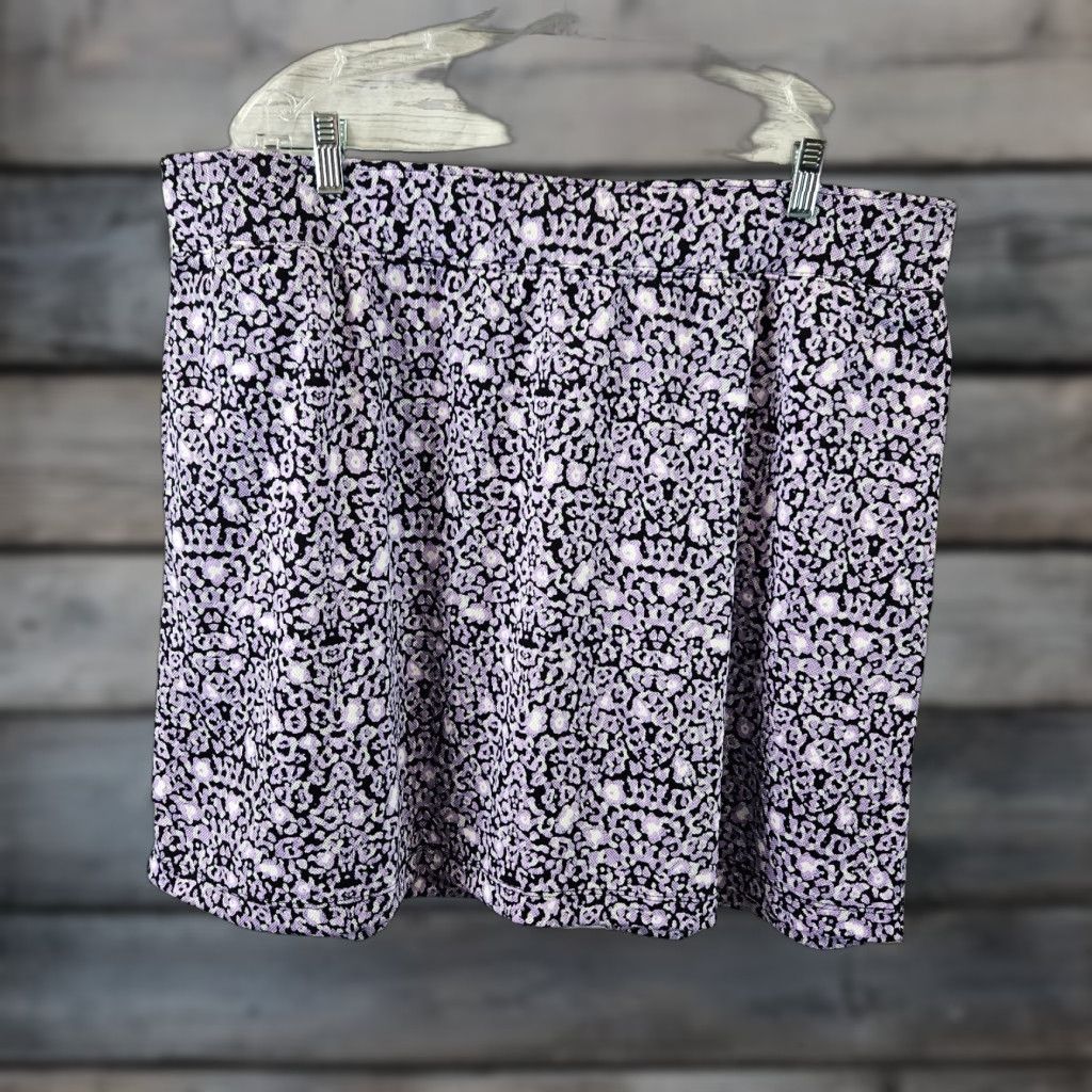 Vintage VINTAGE National Womens Skort 2X Purple White Pockets Pull On Athletic Activewear Womens Size ONE SIZE - 1 Thumbnail