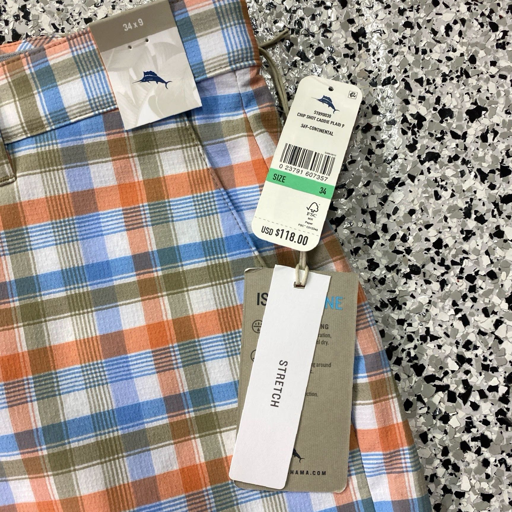 Tommy Bahama Tommy Bahama Shorts Mens 34 Chip Shot Caddie Plaid 9” Stretch Beach NWT Size US 34 / EU 50 - 2 Thumbnail