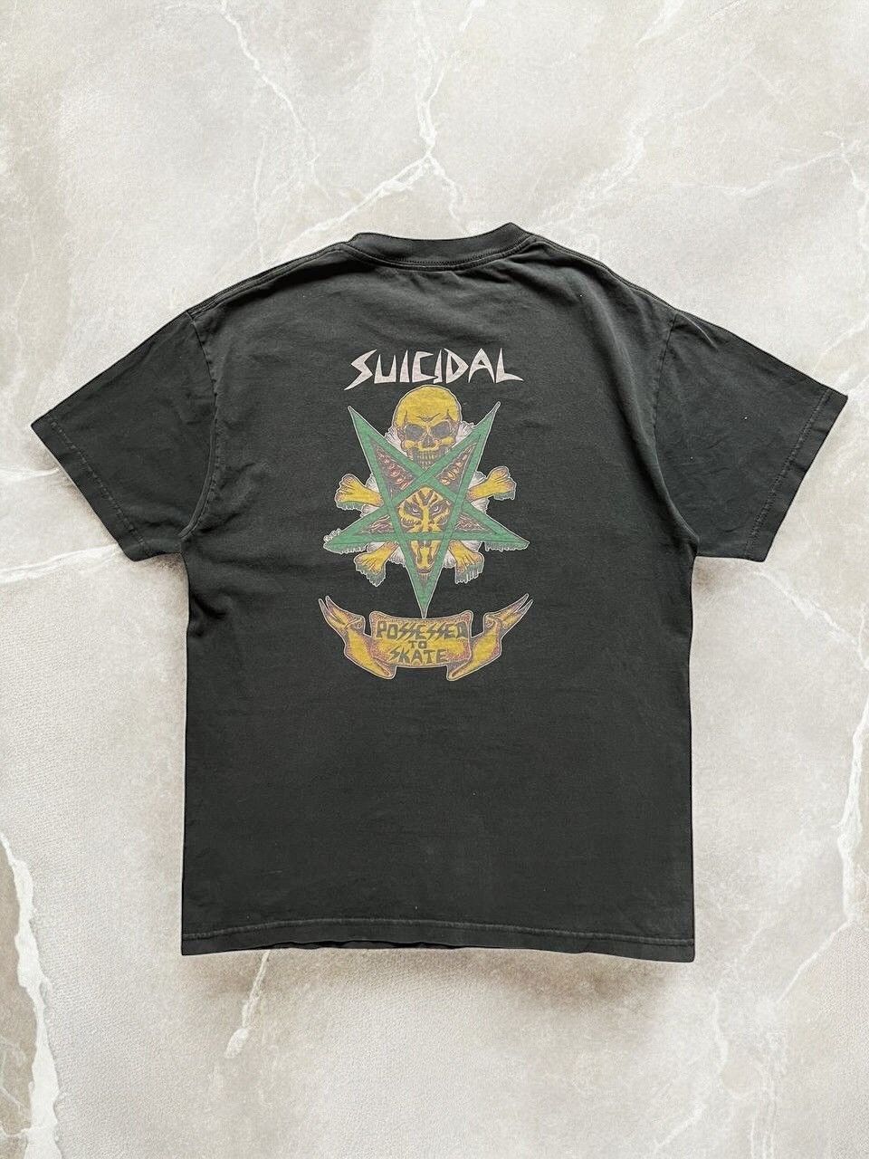 Designer × Vintage SUICIDAL SKATES GRAPHIC Tee VINTAGE SKATEBOARDING brand usa Size US M / EU 48-50 / 2 - 1 Thumbnail