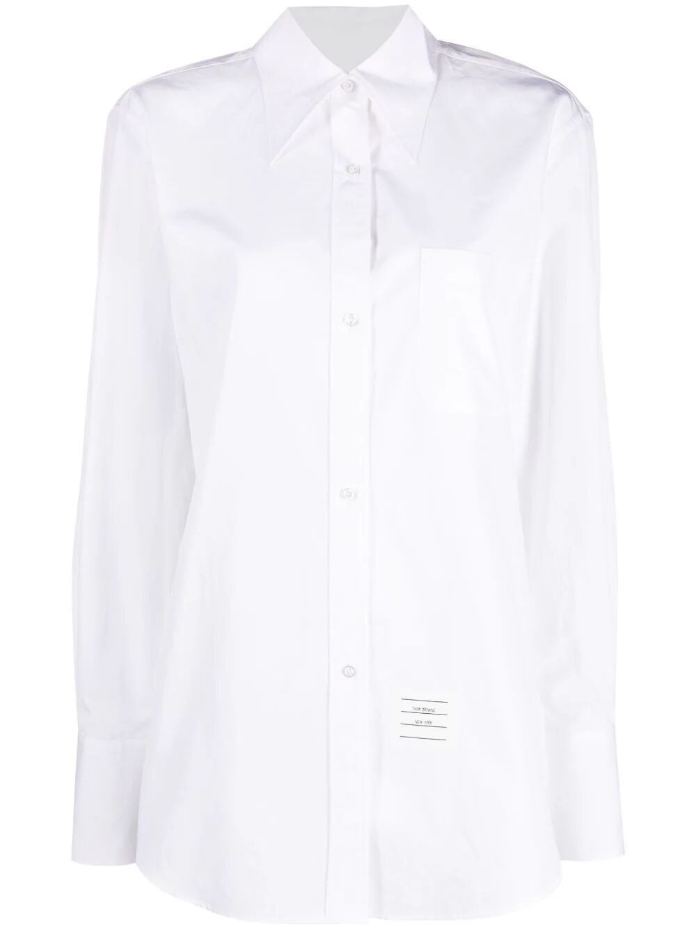 Thom Browne EXAGGERATED EASY FIT POINT COLLAR SHIRT IN POPLIN Size M / US 6-8 / IT 42-44 - 1 Thumbnail