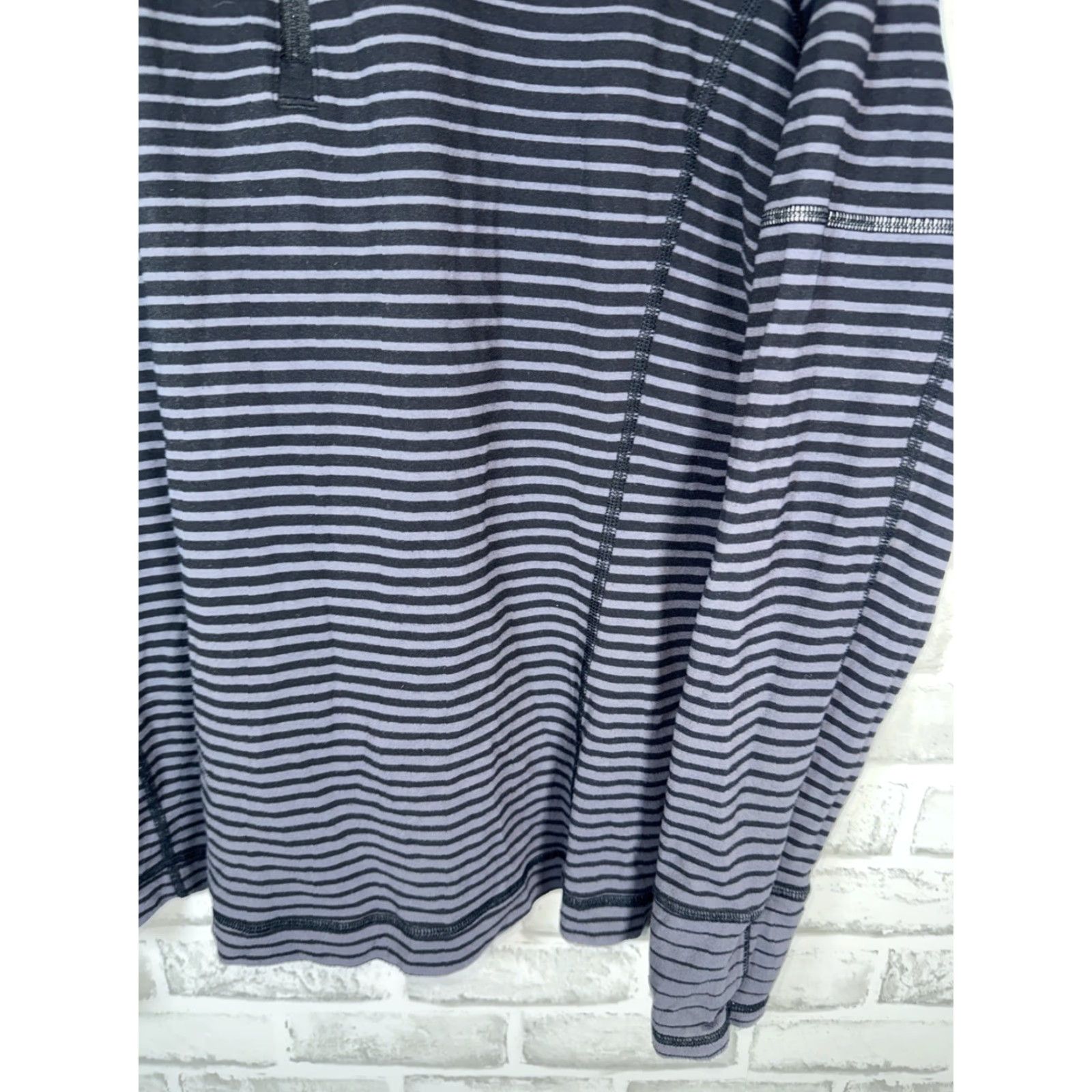 Lululemon Lululemon Sweat Session 1/2 Zip Performance Sweatshirt Mens M Black Gray Stripes Size US M / EU 48-50 / 2 - 4 Thumbnail