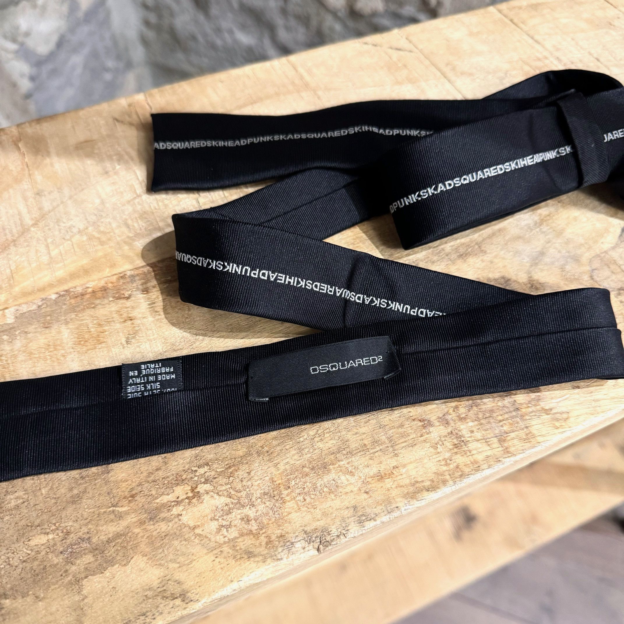 Dsquared2 Dsquared² Black ''Punk'' Print Silk Tie Size ONE SIZE - 4 Thumbnail