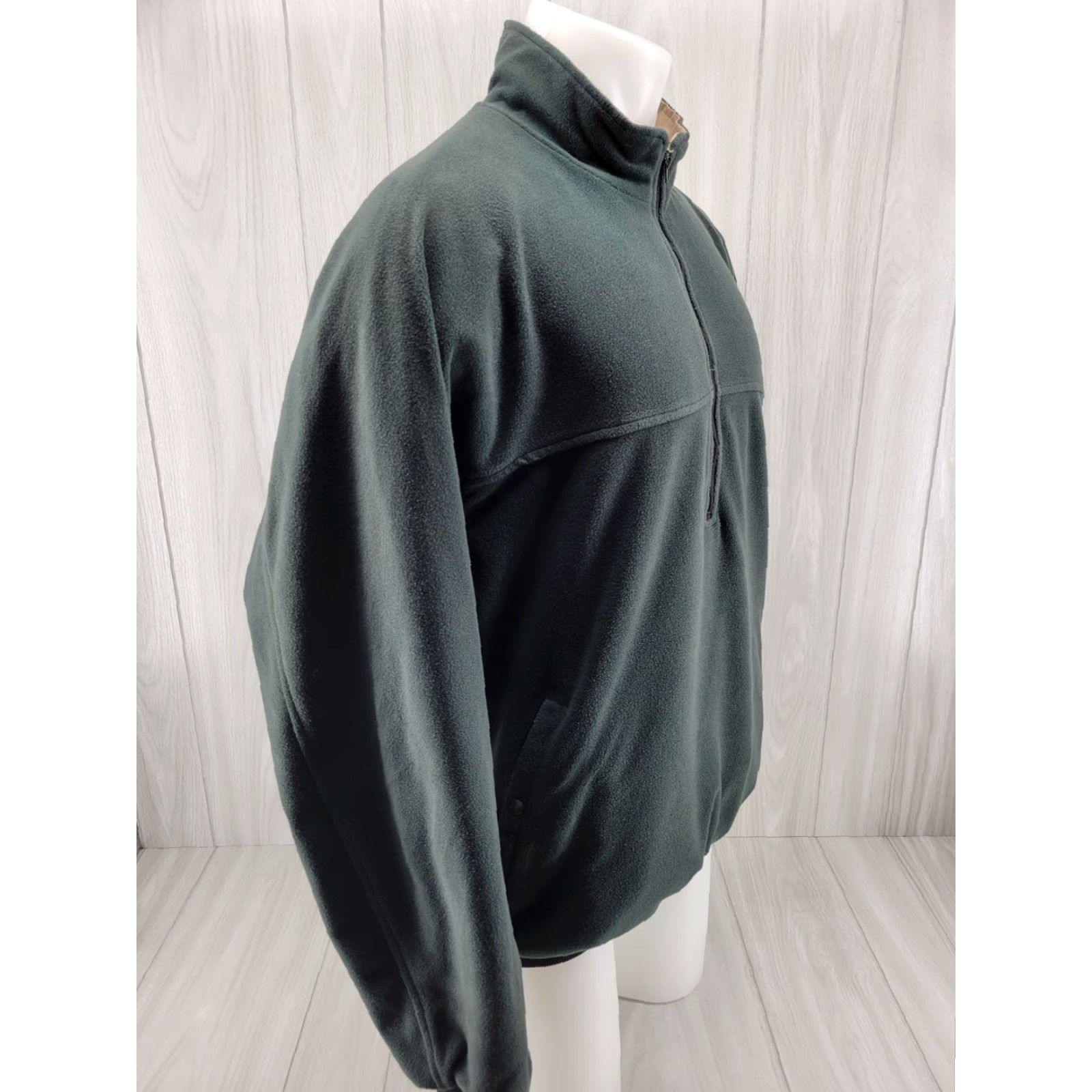 Footjoy FootJoy Mens L Reversible Golf Half Zip Beige Green Fleece Pullover Jacket Shirt Windbreaker Golf Size US L / EU 52-54 / 3 - 6 Thumbnail