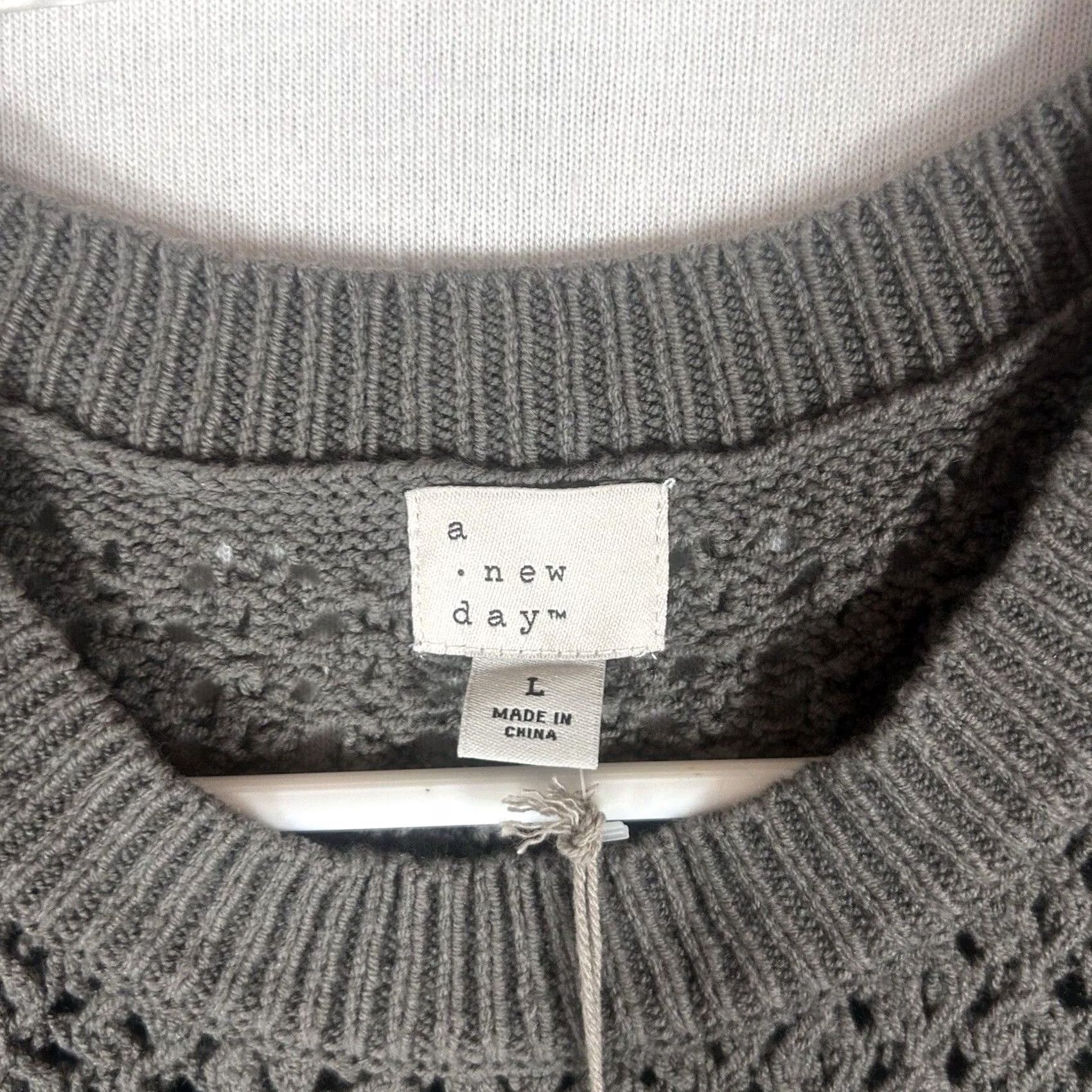 Vintage A New Day Womens Vest Knit Gray Charcoal Sleeveless Crew Neck L NWT Size L / US 10 / IT 46 - 4 Thumbnail