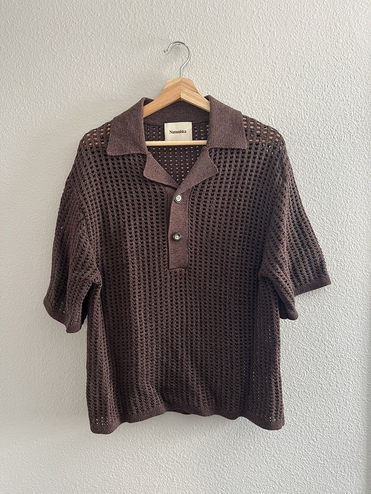 Nanushka Knit Polo Brown