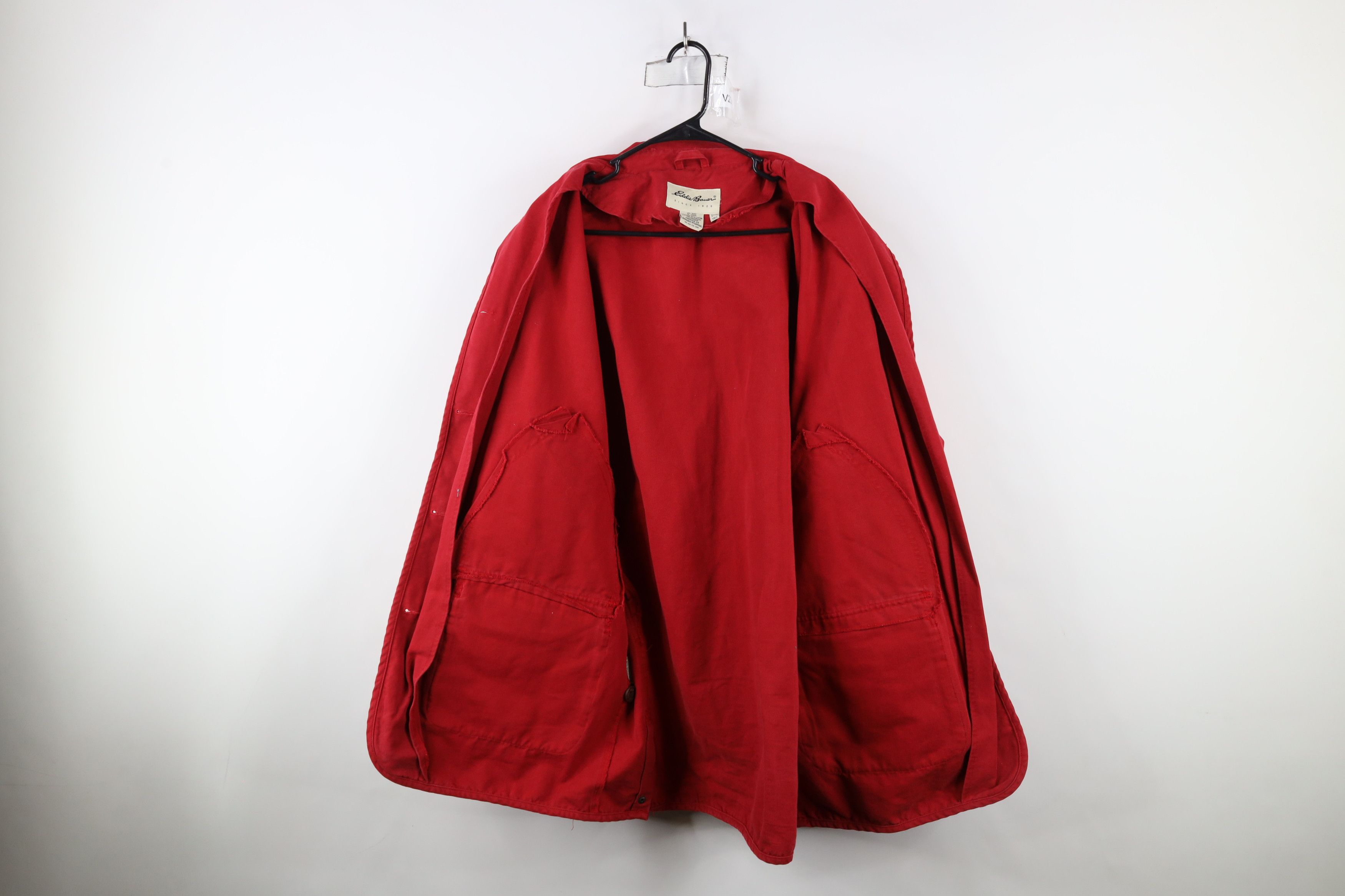 Eddie Bauer × Vintage Vintage 90s Eddie Bauer Canvas Chore Barn Jacket Red Cotton Size US L / EU 52-54 / 3 - 11 Thumbnail