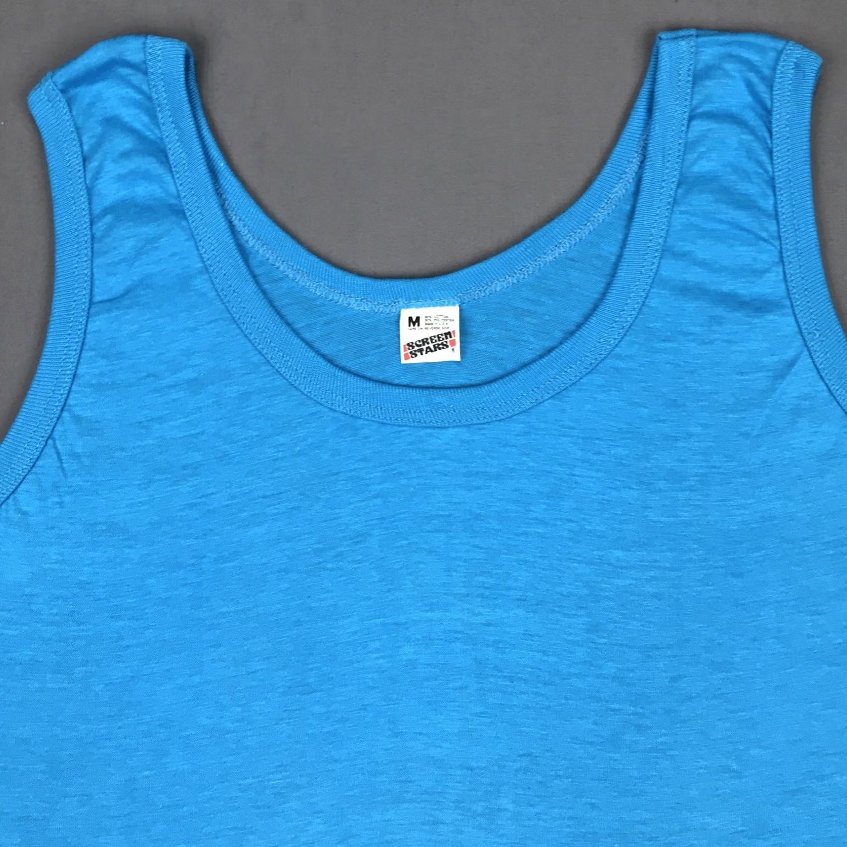 Vintage VINTAGE Screen Stars T-Shirt XS Soft Thin Blue Tank Top Sleeveless Crew Neck Men 80s 90s Size US XS / EU 42 / 0 - 6 Thumbnail