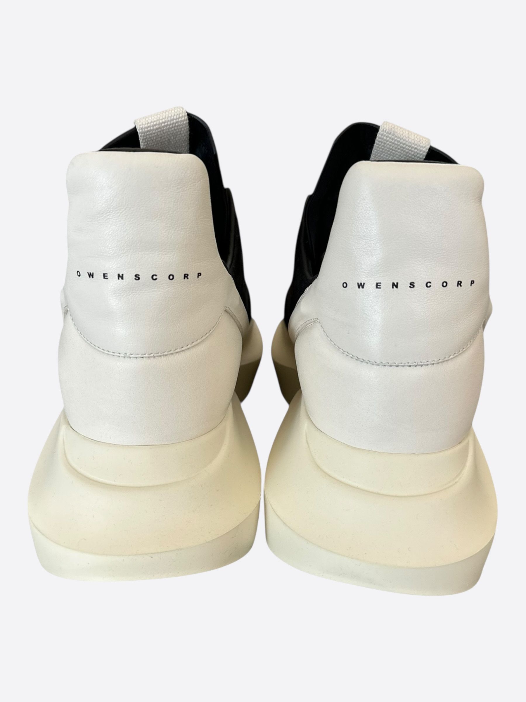 Rick Owens Rick Owens Black & White Leather Geth Runner Sneakers Size US 8 / EU 41 - 4 Thumbnail