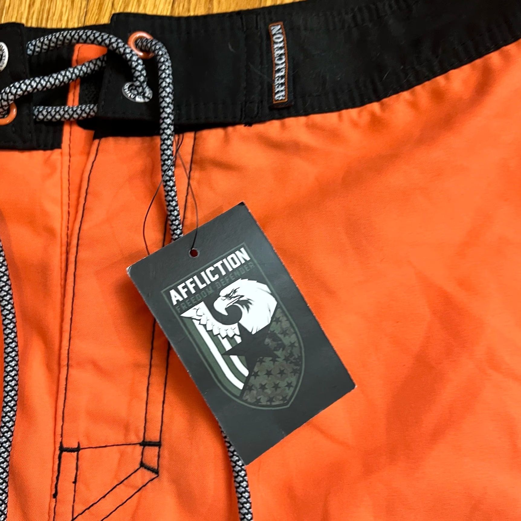 Affliction Affliction Shorts Mens 32 Orange Freedom Defender Board Shorts Swimwear Trunks Mens Regular Orange 32 Board Shorts Affliction Size US 32 / EU 48 - 3 Thumbnail