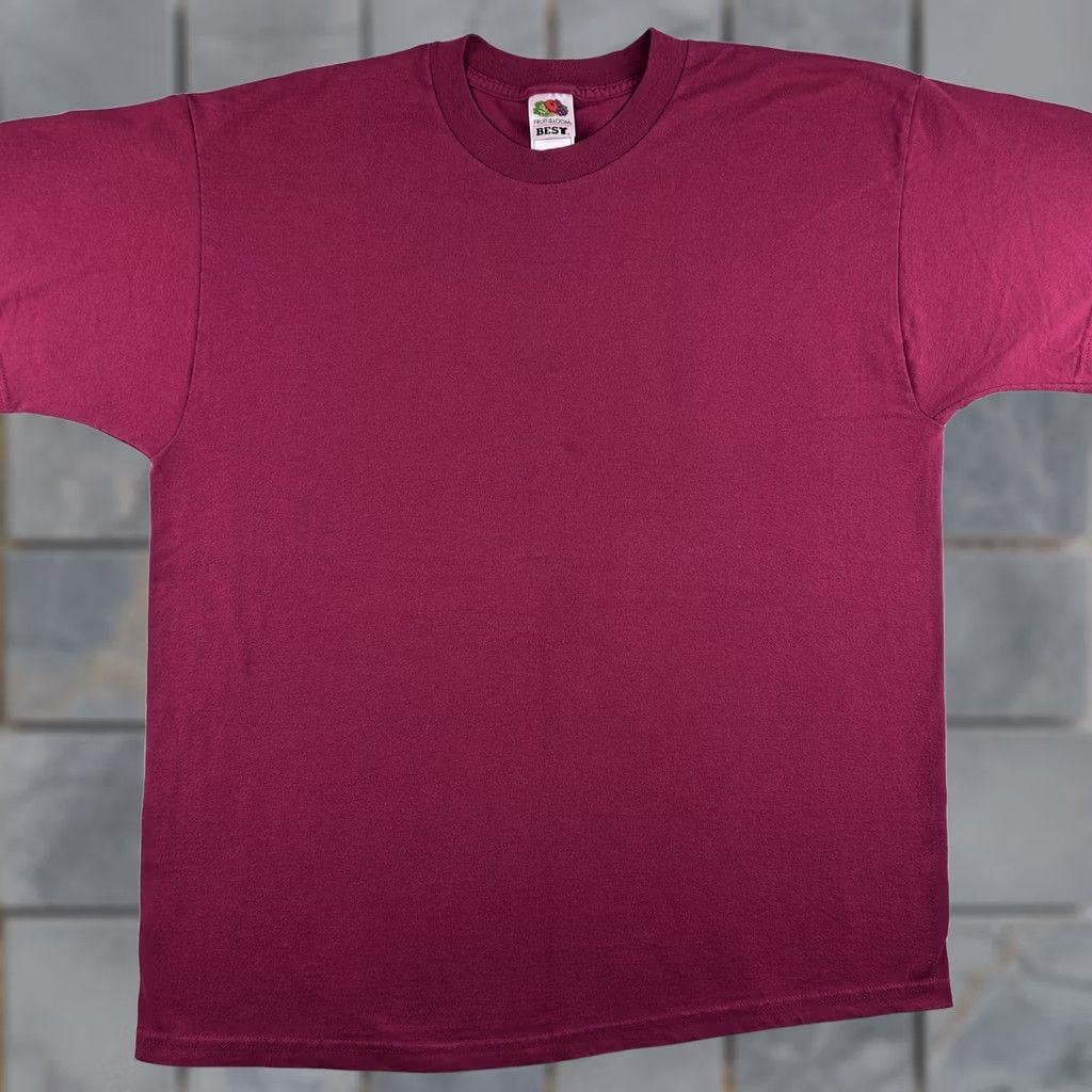 Fruit Of The Loom VINTAGE fruit of the loom best T-Shirt Mens XL Burgundy Red 90s 80s 90s Shirt Size US XL / EU 56 / 4 - 1 Thumbnail