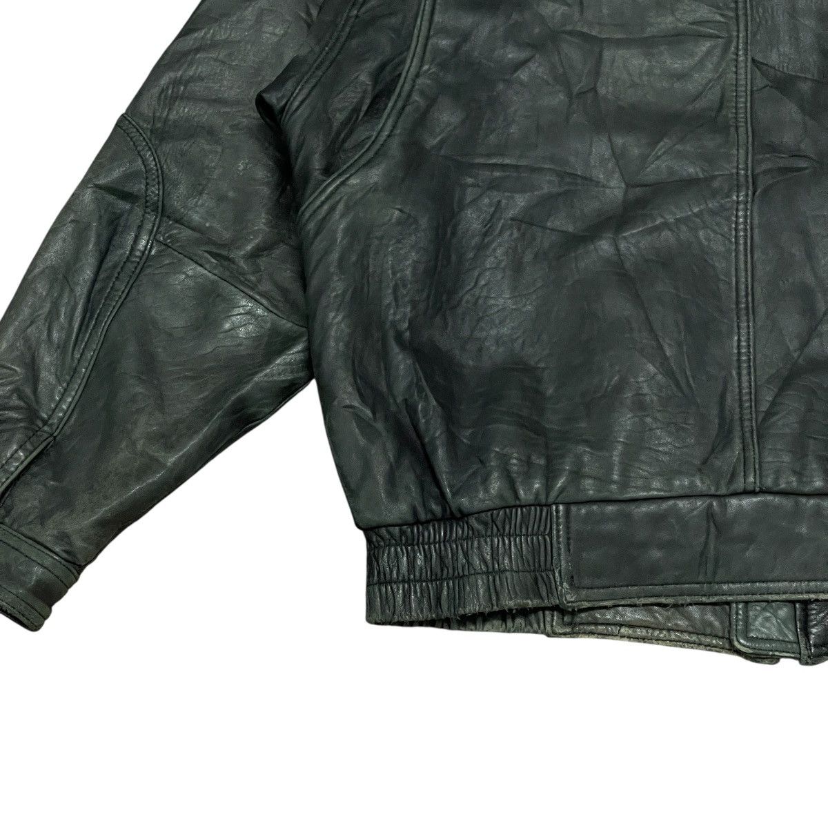 Genuine Leather Vtg Moda Italiana Flight Bomber Leather Jacket Fur Collar Size US L / EU 52-54 / 3 - 15 Thumbnail