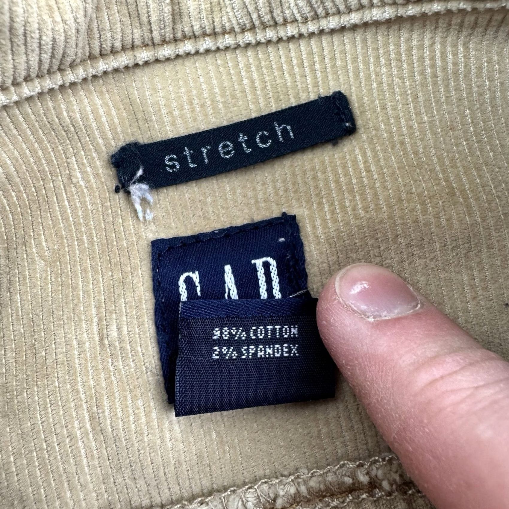 Gap VINTAGE Gap Corduroy Snap Up Jacket Womens M Beige Hipster 90s Y2K Fall 2003 Jacket Womens M Beige Hipster 90s Y2K Fall 2003 Size M / US 6-8 / IT 42-44 - 5 Thumbnail