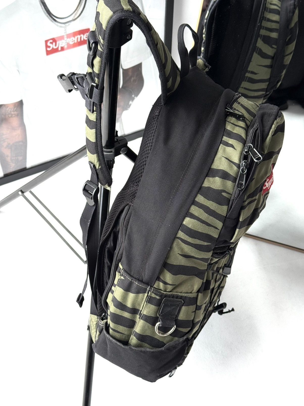 Supreme Vintage Archive Supreme 00s Box Logo Olive Zebra Backpack Size ONE SIZE - 13 Thumbnail