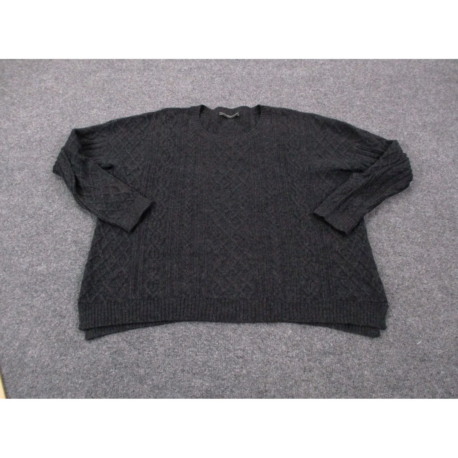 Vintage Peruvian Connection Sweater Women M Oversized Royal Alpaca Cable Knit Fisherman Size M / US 6-8 / IT 42-44 - 2 Thumbnail