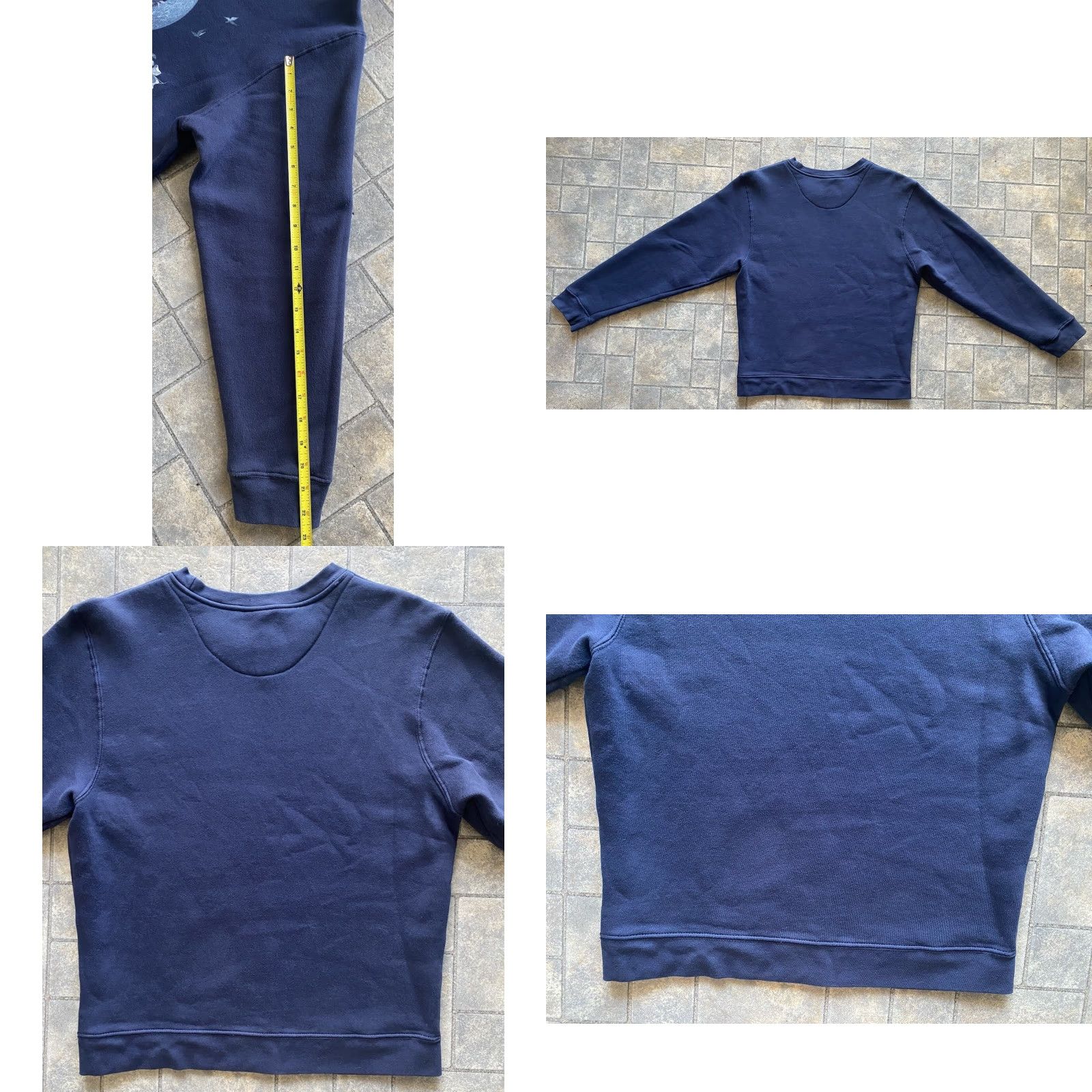Delta Delta Fleece Sweatshirt Women MEDIUM Dark Blue Fairy Moon Trick Fairies Crew Neck Long Sleeve Fleece Pullover Moon Butterfly Flowers Size M / US 6-8 / IT 42-44 - 9 Thumbnail