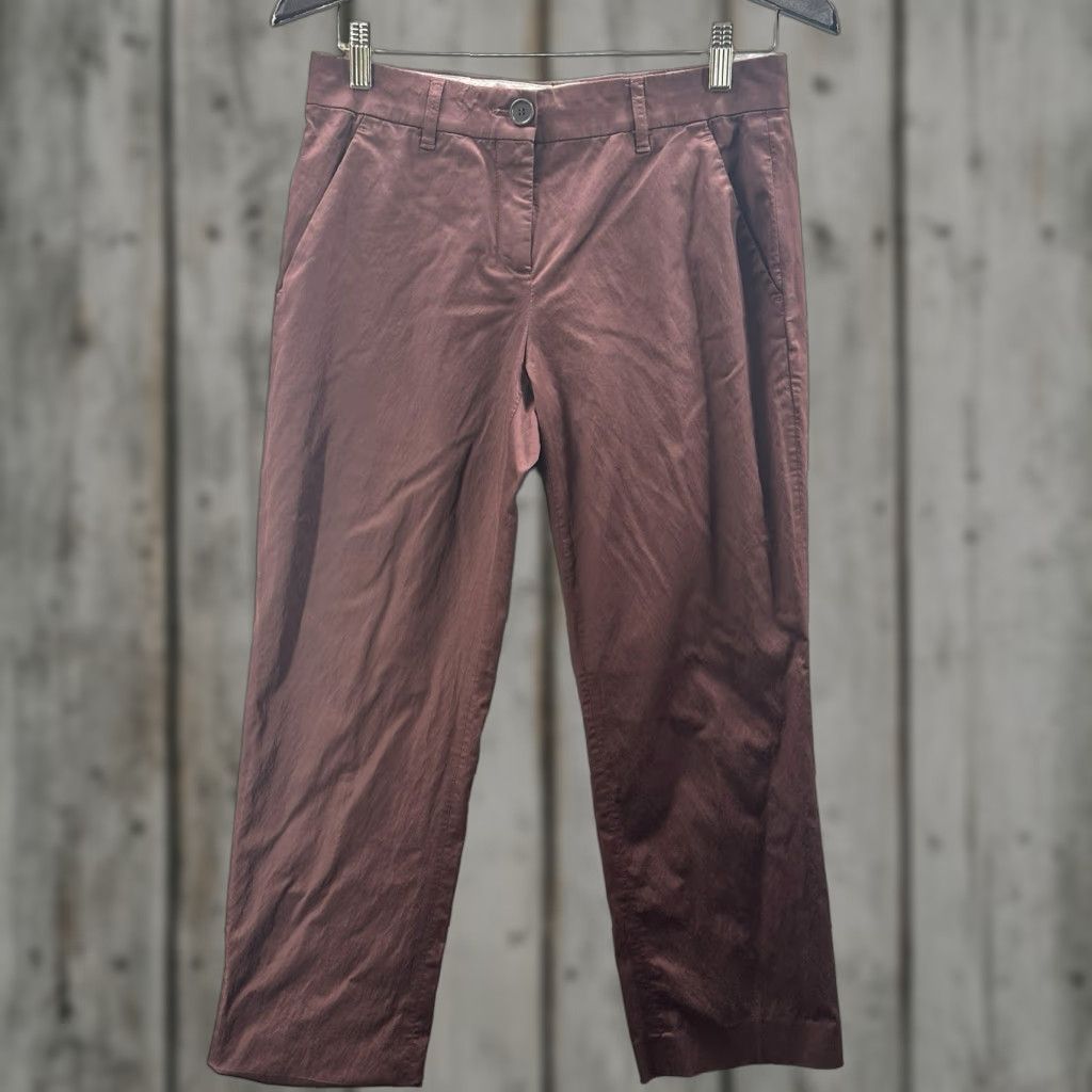 Etro ETRO Pants Womens 42 Medium Silk Sheen Cropped Capri Quiet Luxury Cropped Pants ETRO Women City Preppy 90s Mens Womens Size 28" / US 6 / IT 42 - 1 Thumbnail