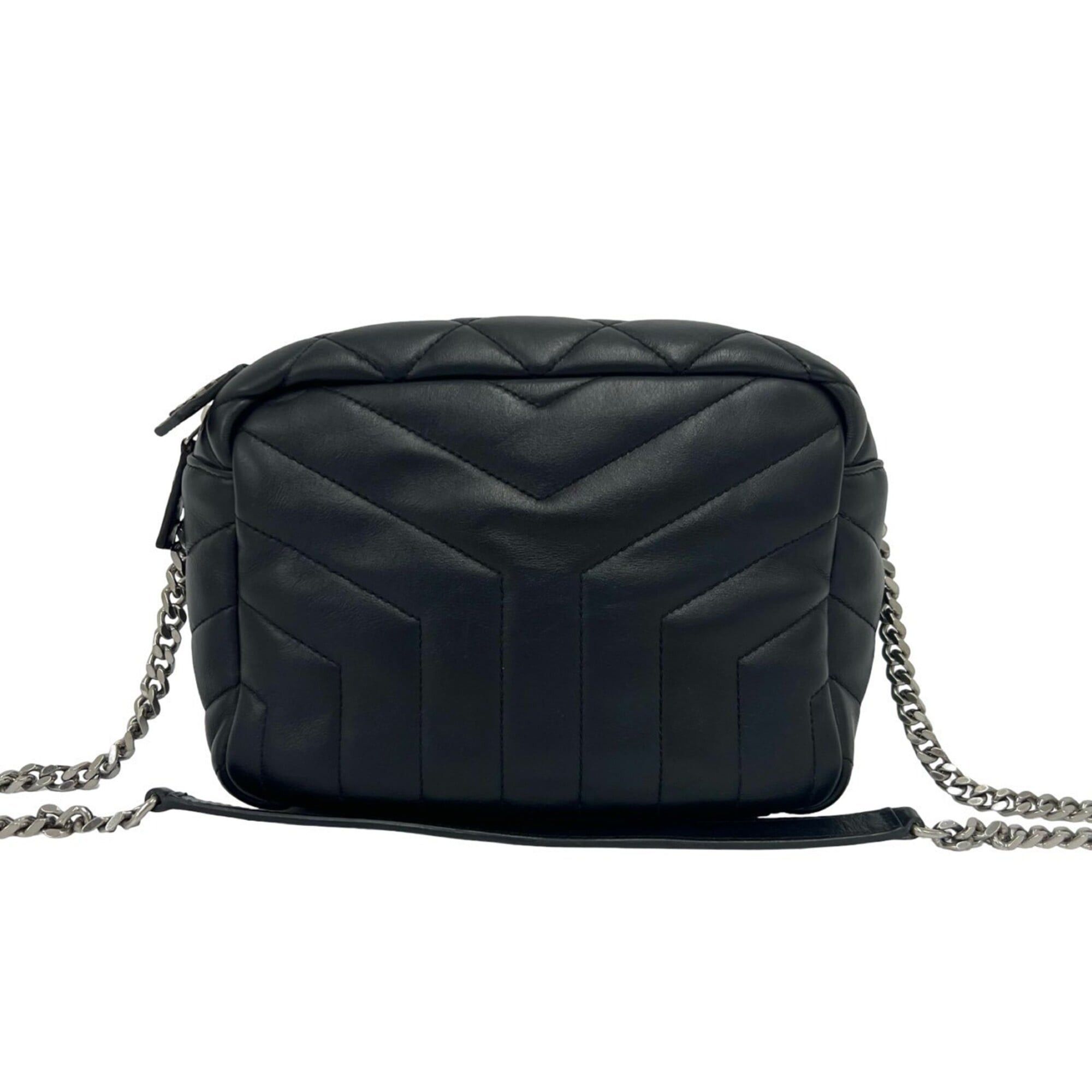 Saint Laurent Paris Yves Saint Laurent PARIS Lulu Bowling Quilted Leather Chain Shoulder Bag, Black 95612 Size ONE SIZE - 1 Thumbnail
