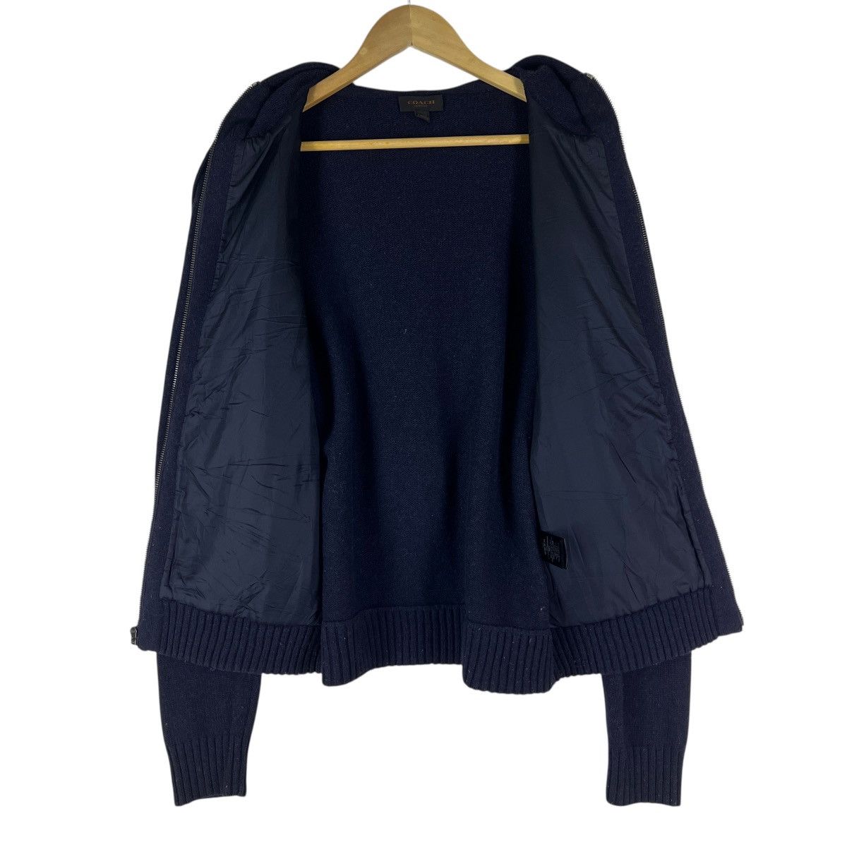 Coach 🔥 Coach Navy Blue Knit Sleeve Hoodie Jacket Size US M / EU 48-50 / 2 - 10 Thumbnail