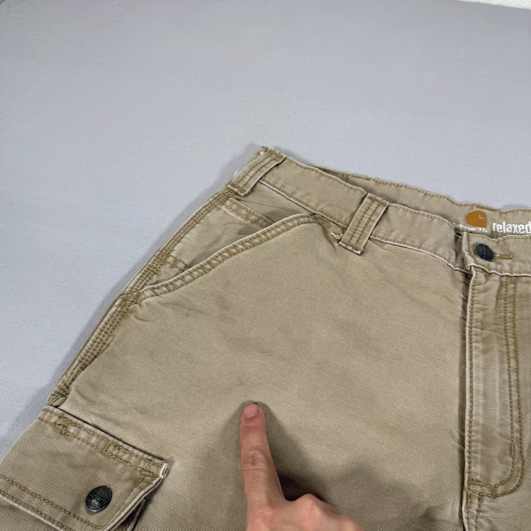 Carhartt Carhartt Pants Mens 34x30 Beige Canvas Cargo Relaxed Fit Utility Workwear 100272 Size US 34 / EU 50 - 3 Thumbnail
