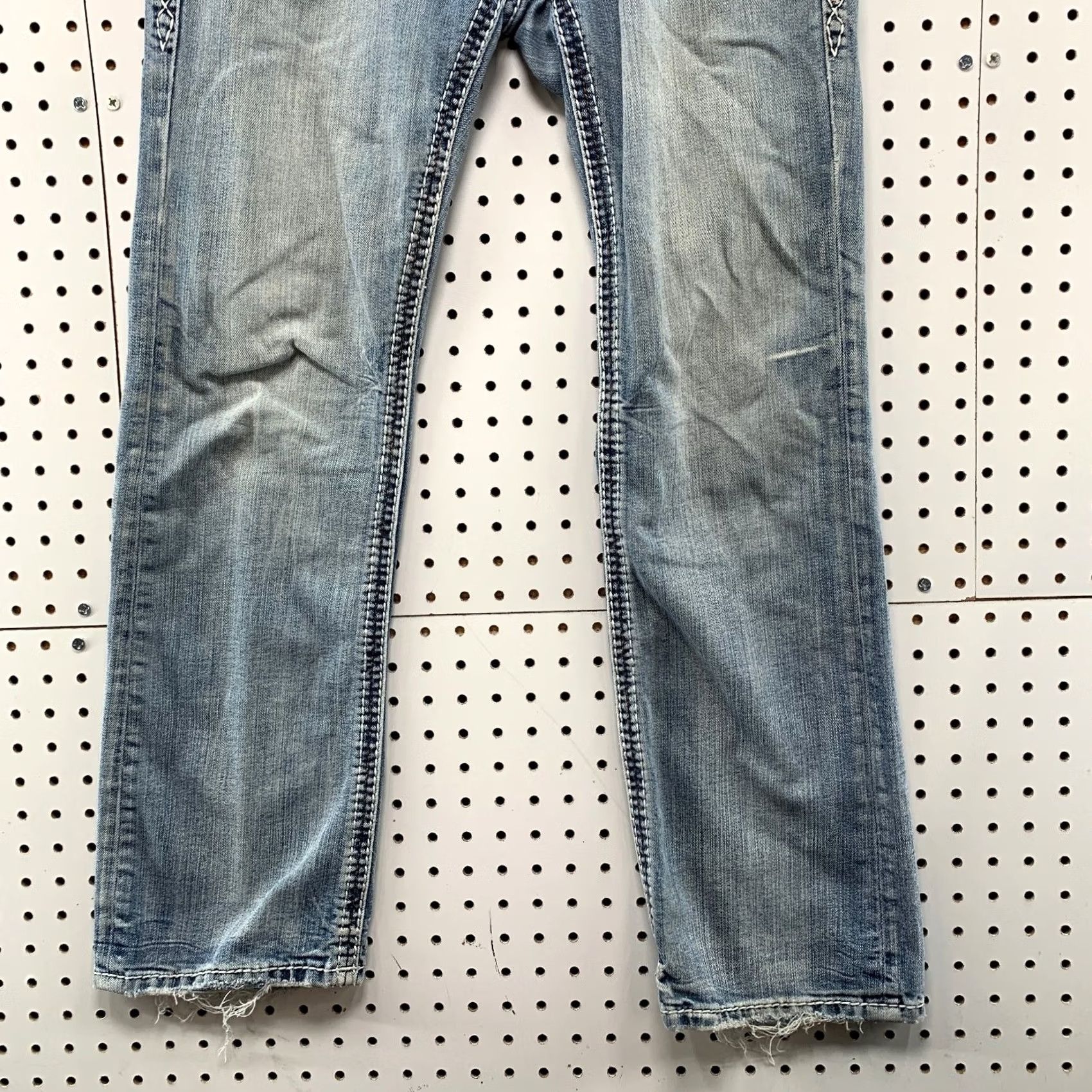 Vintage Rock Revival Denim Jeans Mens 30x29 Blue Slim Boot Cut Embroidered Leather Y2K Size US 30 / EU 46 - 6 Thumbnail