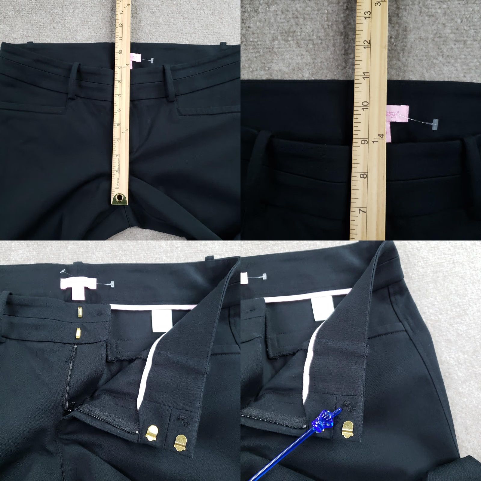 Lilly Pulitzer Lilly Pulitzer Womens Black Bootcut Twill Dress Pants 12 Stretch Workwear Convenience Pockets Size 34" / US 12 / IT 48 - 8 Thumbnail