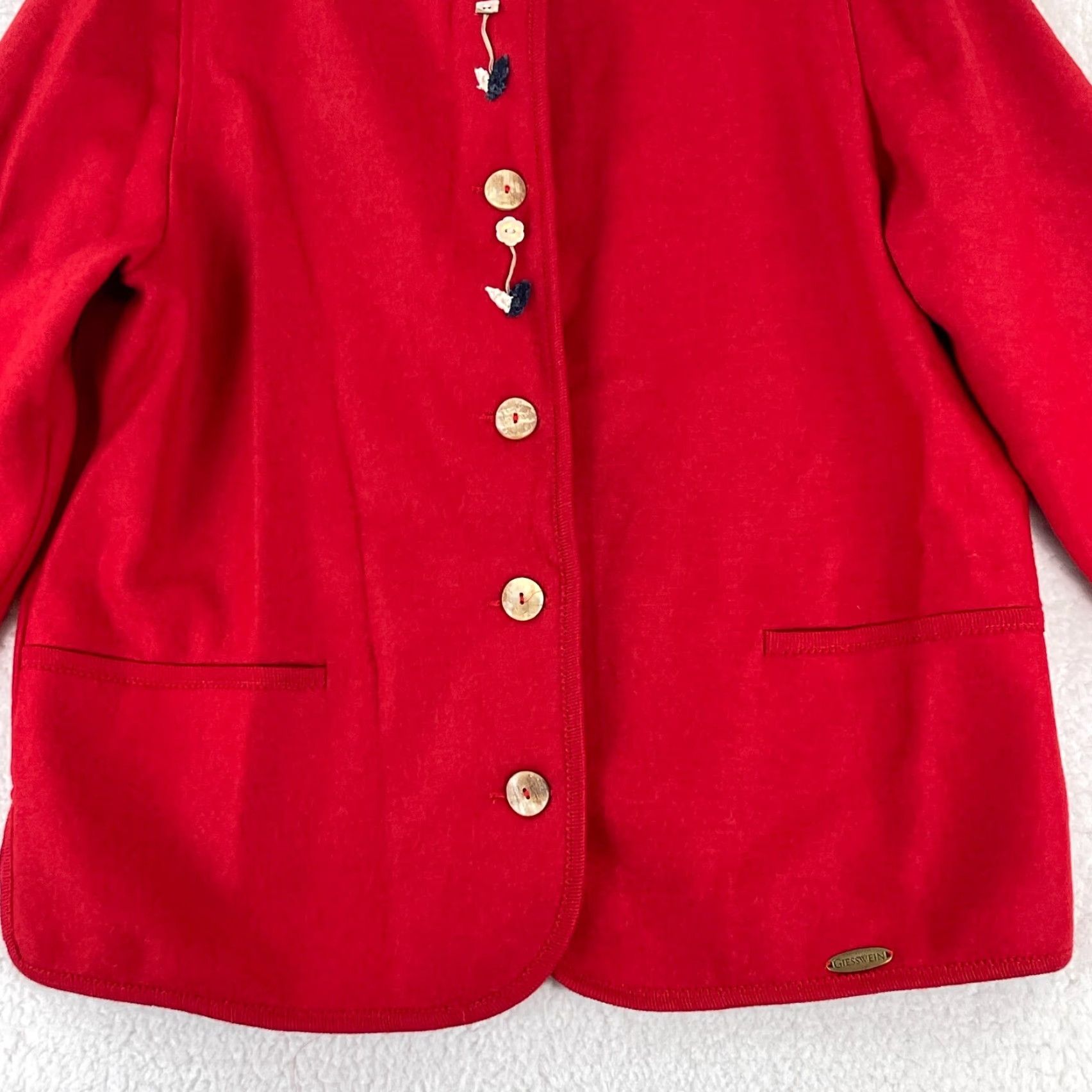 Vintage Giesswein Austria Red Button-Front Jacket Womens 100% Wool VTG Size 12 Size XL / US 12-14 / IT 48-50 - 7 Thumbnail