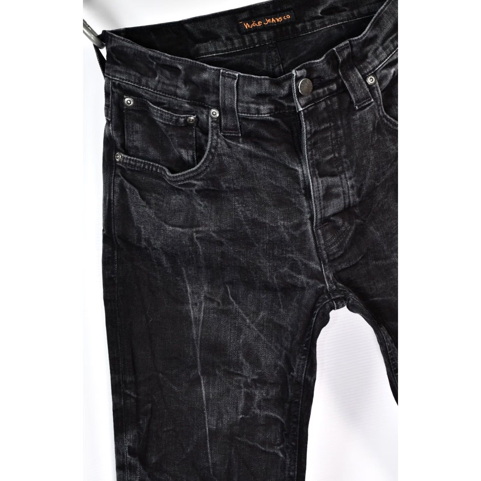 Nudie Jeans Nudie Jeans Grim Tim Black Ring Skinny Jeans W34/L32 Mens Regular Slim appx 34x32 Dark Denim 99%OrgCotton 1%Elastane Vintage No Size US 34 / EU 50 - 7 Thumbnail