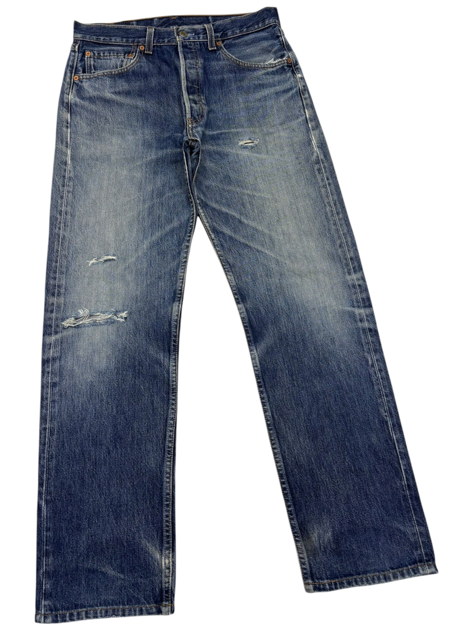 Kapital Vintage Levis 501 USA Distressed Denim Jeans Button 553 Size US 32 / EU 48 - 3 Thumbnail