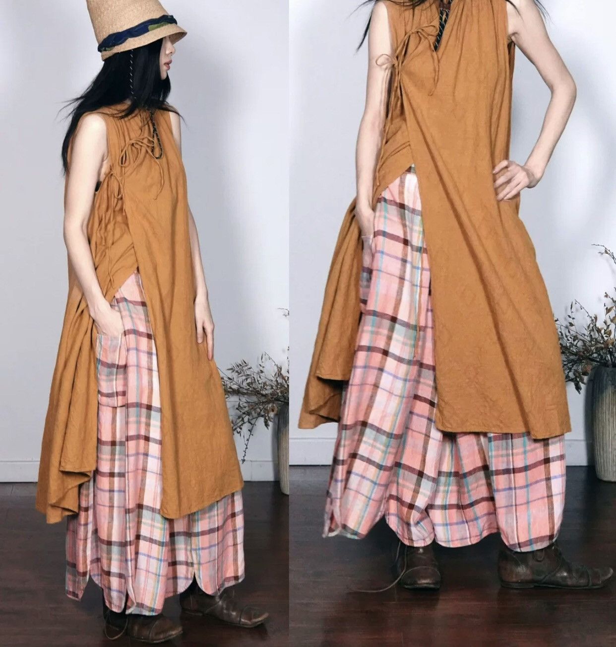 Kapital KAPITAL Hirata and Hiroshi petal leg linen wide leg pants Size 25" / US 0 / IT 36 - 4 Thumbnail