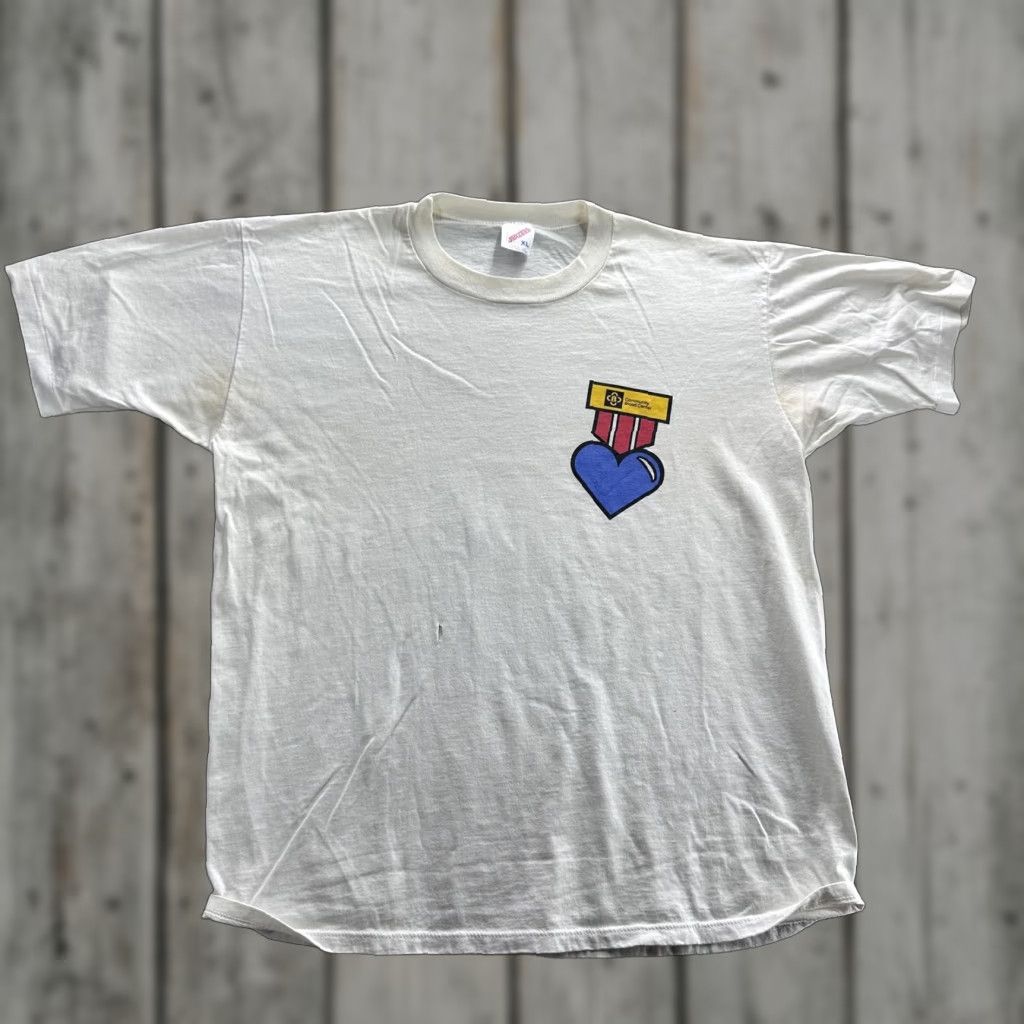 Jerzees VINTAGE Jerzees Community Blood Center Graphic T-Shirt Mens XL Off-White 90s Promo Medical Size US XL / EU 56 / 4 - 1 Thumbnail