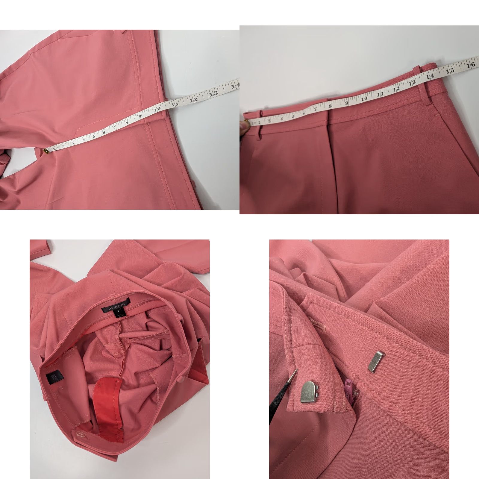 St. John St John Pants Women 2 Pink Straight Trouser Dress Slacks Wool Spandex Knit Modern Classic Business Workwear Size 26" / US 2 / IT 38 - 8 Thumbnail