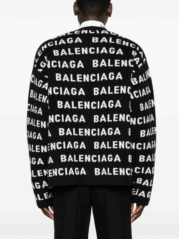 Balenciaga o1la1rc1a0226 All-Over Cardigan In Black/White Size US S / EU 44-46 / 1 - 2 Thumbnail