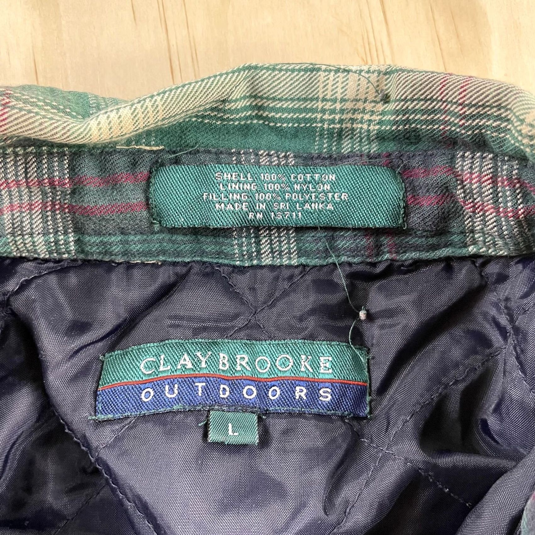 Vintage VINTAGE Claybrooke Outdoors Shirt Jacket Mens Large Green Plaid Quilted Lined Size US L / EU 52-54 / 3 - 3 Thumbnail