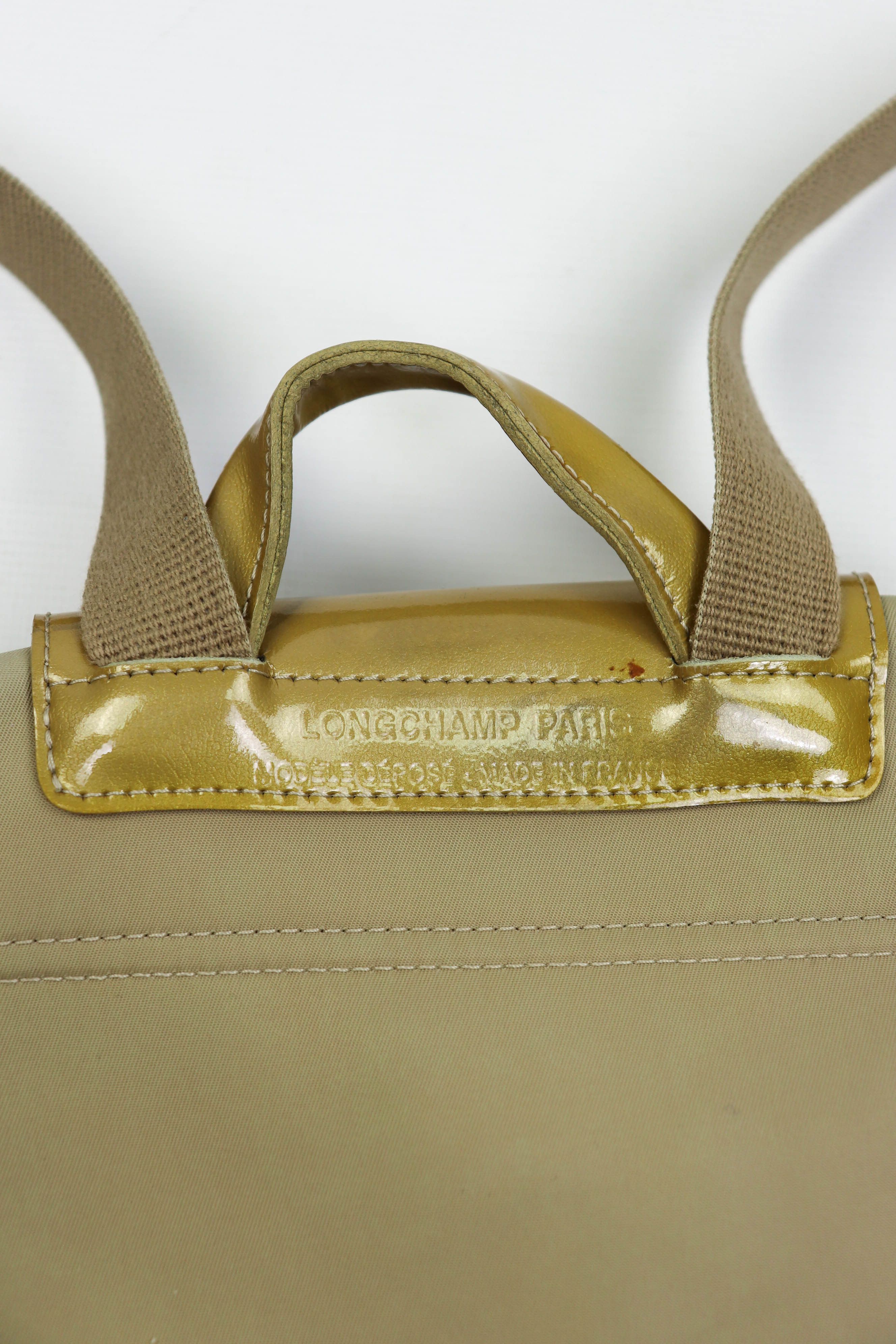 Longchamp Longchamp Paris Vintage 90s Beige Nylon Small Backpack Bag Size ONE SIZE - 12 Thumbnail