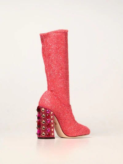 Dolce & Gabbana o1y0925 Square Heel Boots in Coral Size US 5.5 / IT 35.5 - 2 Thumbnail