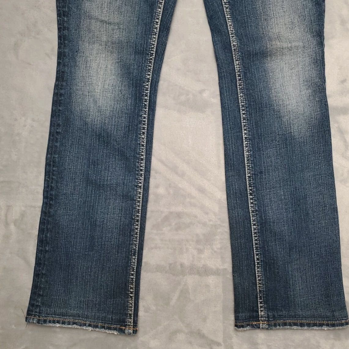 Silver Jeans Co. VINTAGE Silver Jeans Women's Jeans Blue Aiko Boot Cut Cowboy Western Rodeo Thick Stitch 27x33 Black? Size 27" / US 4 / IT 40 - 2 Thumbnail