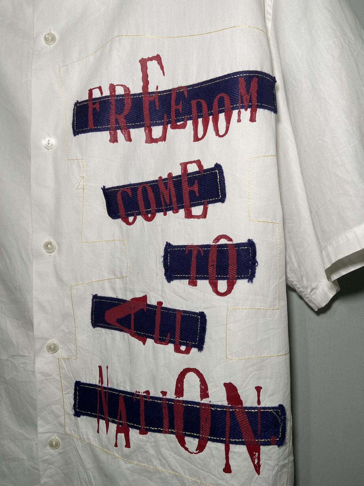 Kansai Yamamoto × Vintage Vintage KANSAI MAN Freedom Come To All Nation Punk Shirt Size US XL / EU 56 / 4 - 2 Thumbnail
