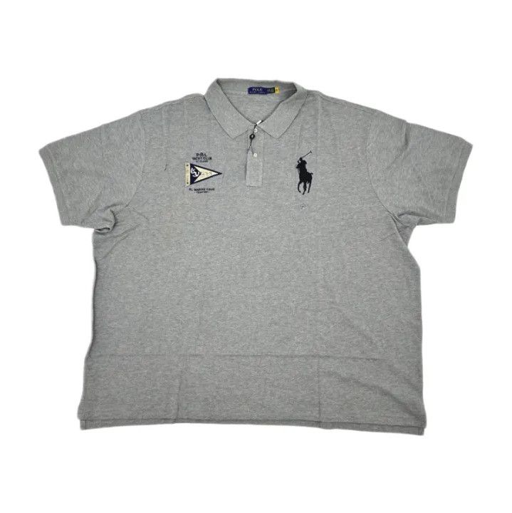 Polo Ralph Lauren Polo Ralph Lauren Grey Short Sleeve Polo with Embroidery Size US XL / EU 56 / 4 - 1 Thumbnail
