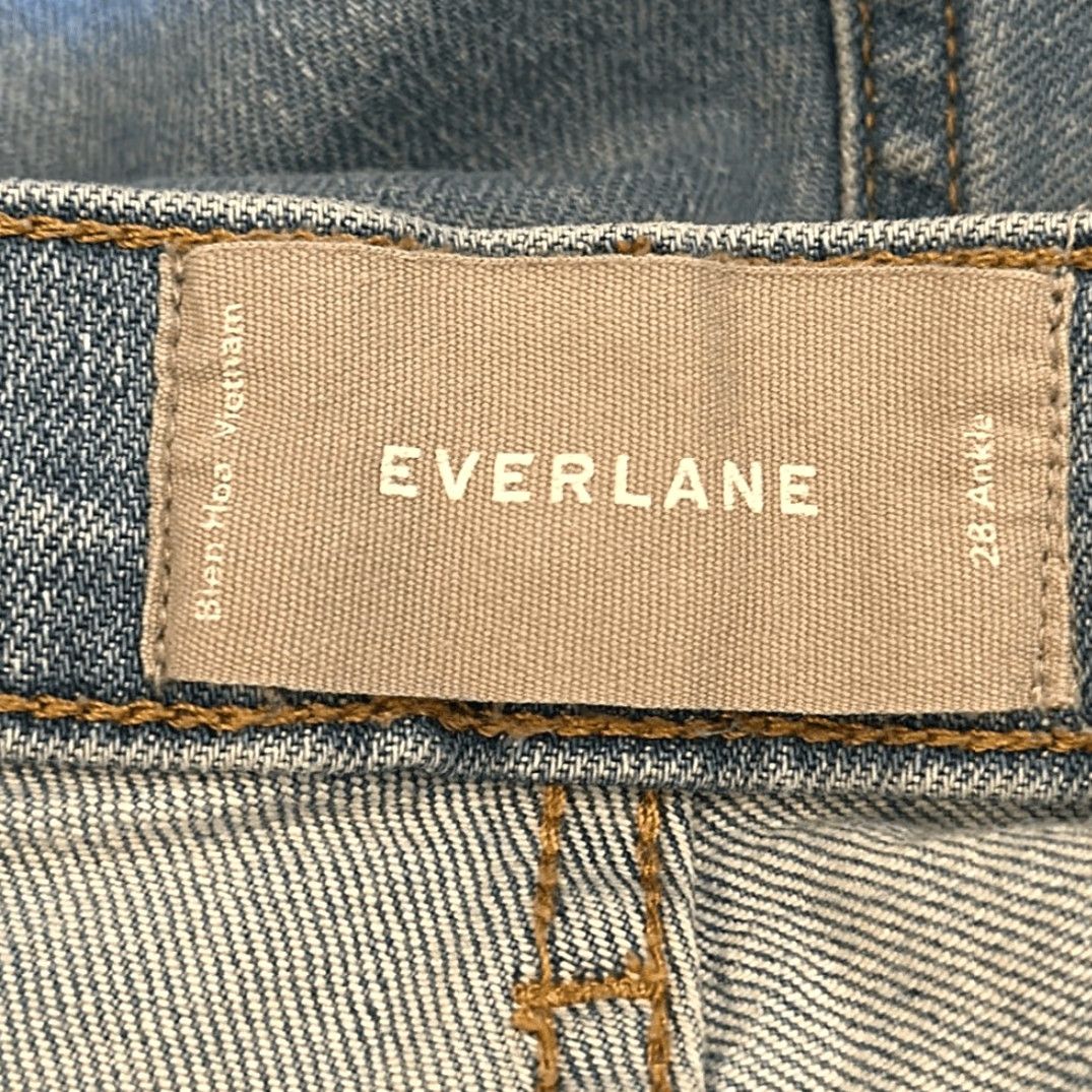 Everlane Everlane Jeans Women Size 28 Light Wash Cotton Ankle Wide-Leg Blue SPOT - 28 Size 28" / US 6 / IT 42 - 7 Thumbnail