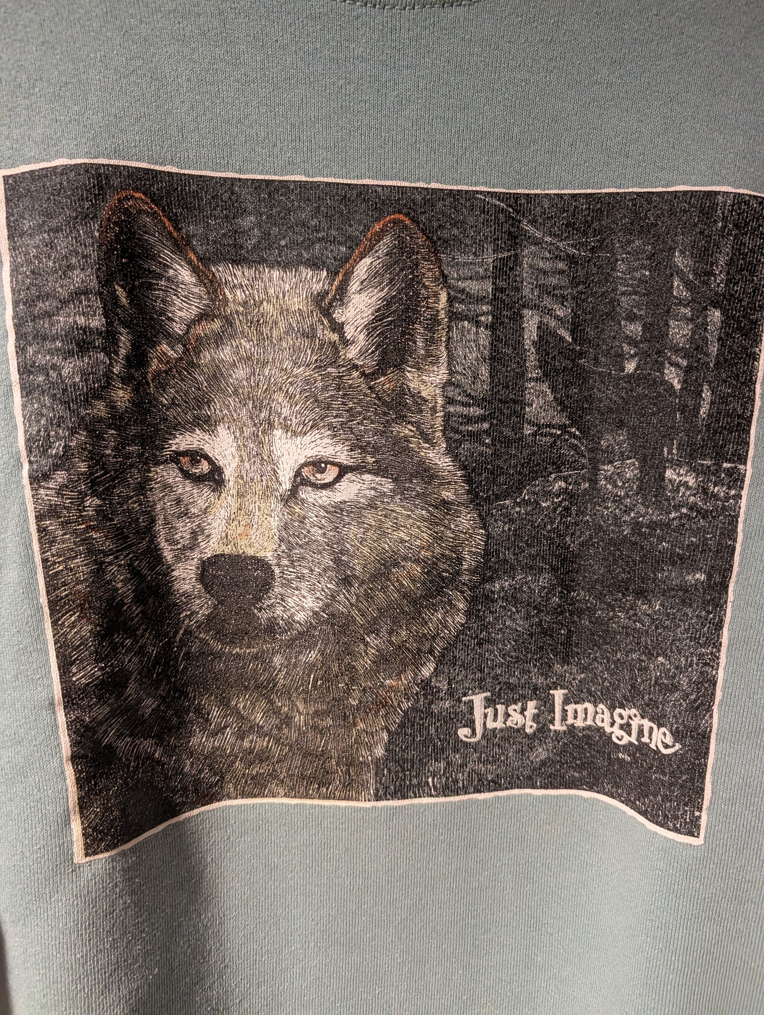 Arts & Science Vintage 90s Wolf Graphic Mens Small Sweatshirt Just Imagine Size US S / EU 44-46 / 1 - 2 Thumbnail