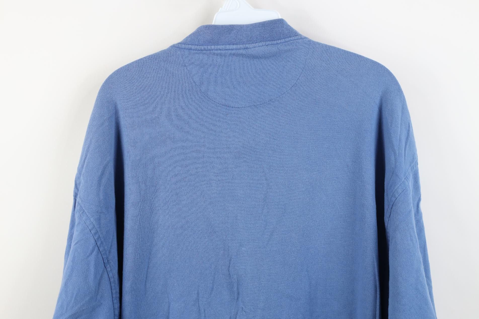 Vintage Vintage 90s Streetwear Baggy Fit Henley T-Shirt Blue Cotton Size US XL / EU 56 / 4 - 10 Thumbnail